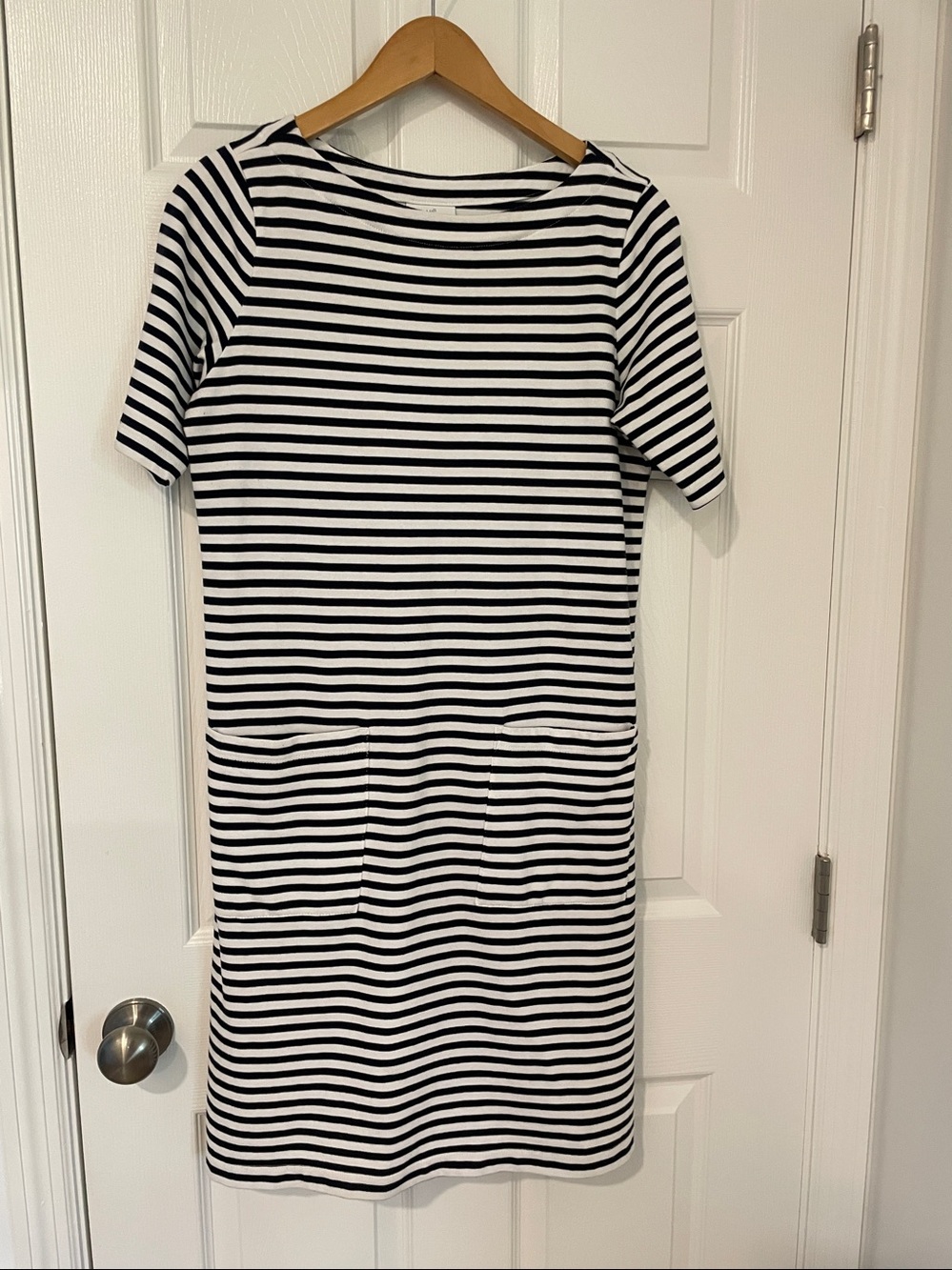 J. Jill Black and White Striped Nautical cotton striped Dress in size small - Picture 6 of 10